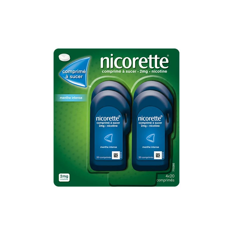 Nicorette 2mg Menthe Intense 4X20 comprimés à sucer
