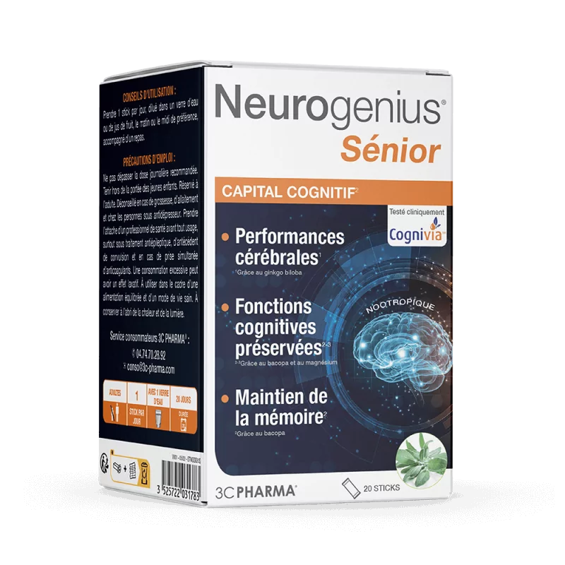 3C Pharma Neurogenius Sénior 20 sticks