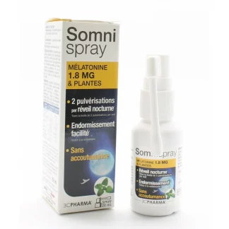 3C Pharma Somnispray Mélatonine 1,8mg et Plantes 20ml