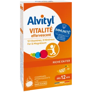 Alvityl Vitalité Effervescent Goût Orange 30 comprimés