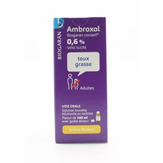 Ambroxol Biogaran Conseil 0,6% sans sucre 100ml