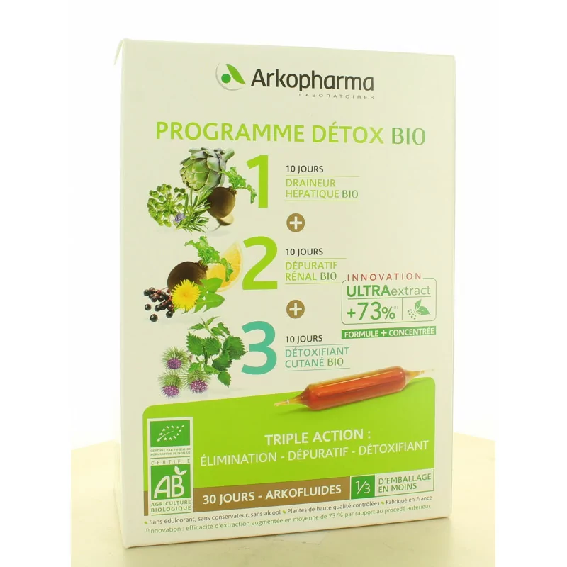 Arkopharma Programme Détox Bio 30 ampoules