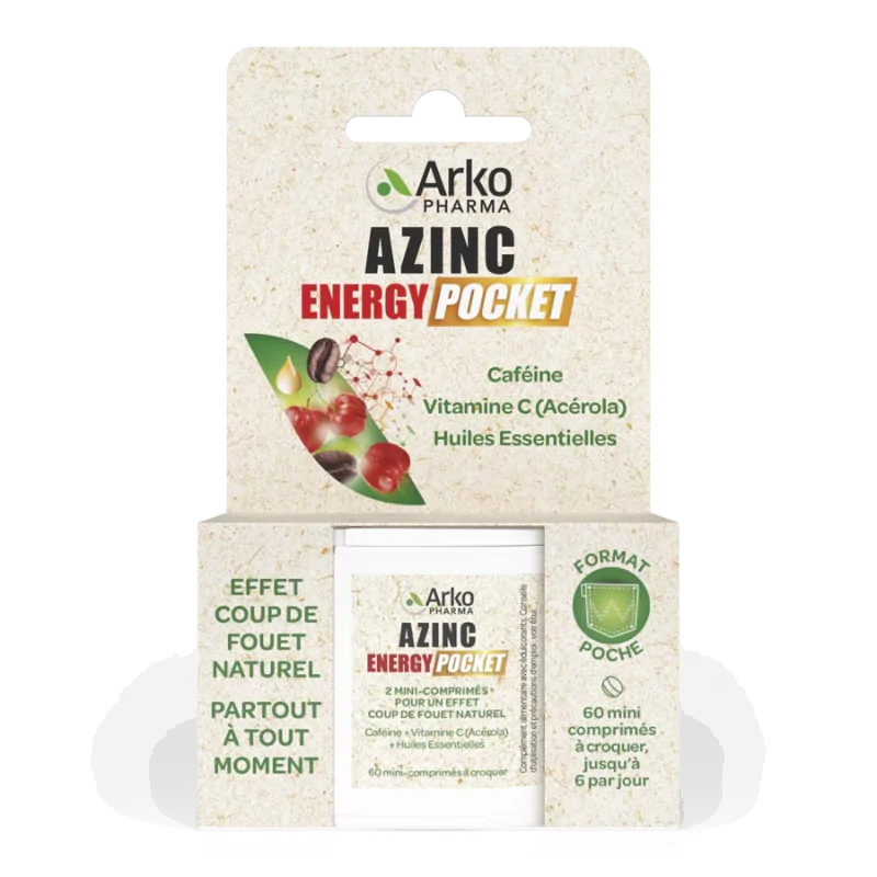 Arkopharma Azinc Energy Pocket 60 mini comprimés