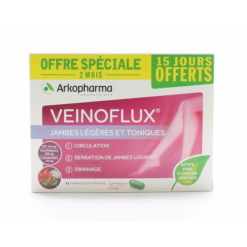 Arkopharma Veinoflux 2 mois 60 gélules