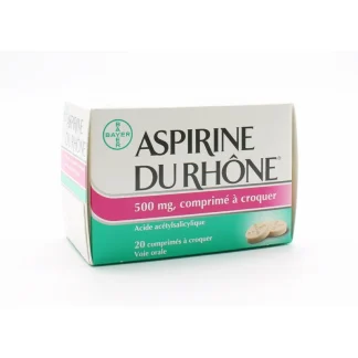 Aspirine du Rhône 500mg 20 comprimés à croquer