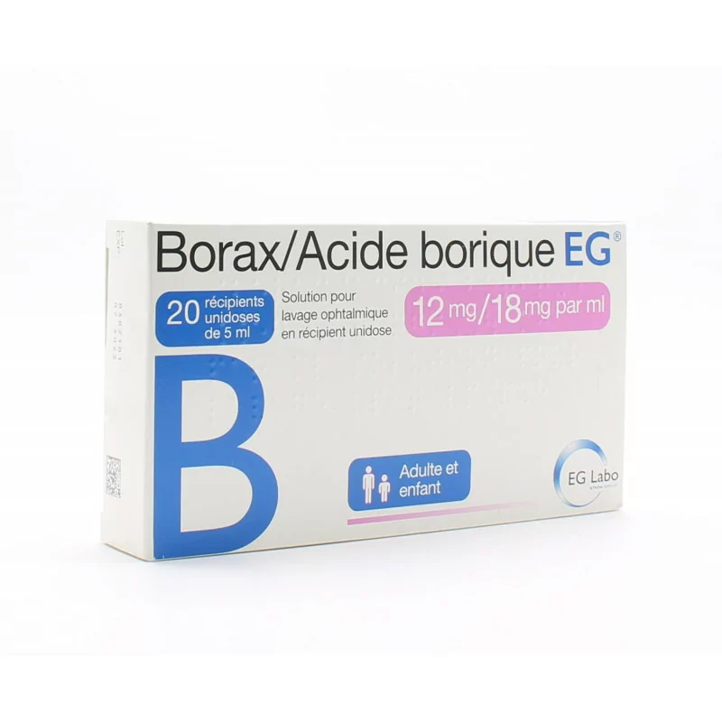 Borax/Acide Borique EG 12mg/18mg 20 unidoses