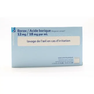 Borax Acide Borique Biogaran 12mg / 18mg 20 unidoses