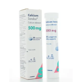 Calcium Sandoz 500 mg 20 comprimés effervescents