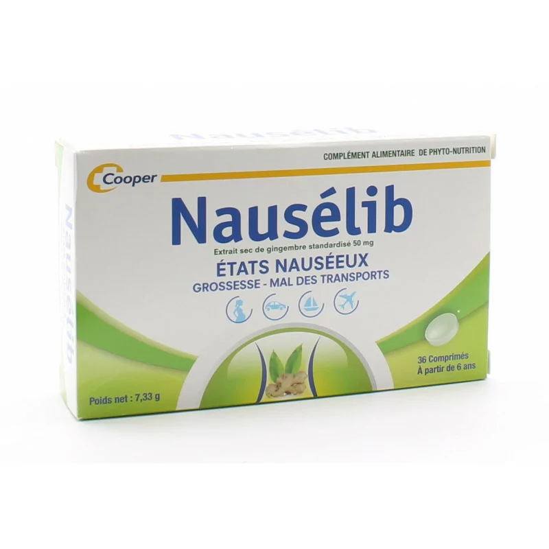 Cooper Nausélib États Nauséeux 36 comprimés
