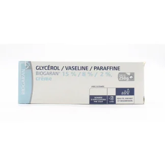Crème Glycérol Vaseline Paraffine Biogaran 250g