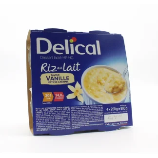 Delical Dessert Lacté HP HC Riz au Lait Vanille 4X200g