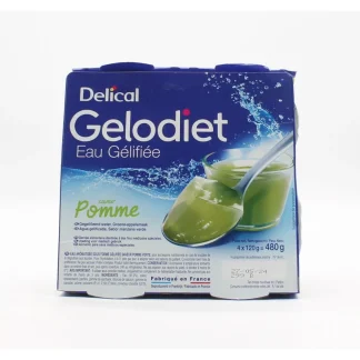 Delical Gelodiet Eau Gélifiée Saveur Pomme 4X120g