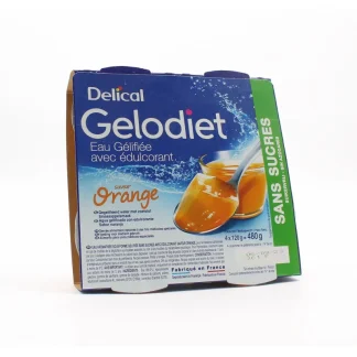 Delical Gelodiet Eau Gélifiée Saveur Orange Sans Sucres 4X120g