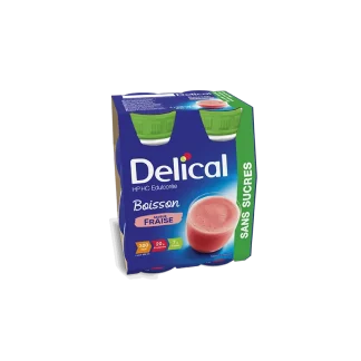 Delical HP HC Edulcorée Boisson Saveur Fraise 4X200ml