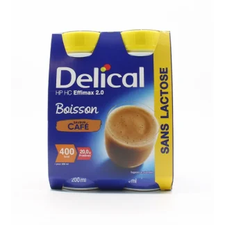 Delical HP HC Effimax 2.0 Boisson Sans Lactose Saveur Café 4X200ml