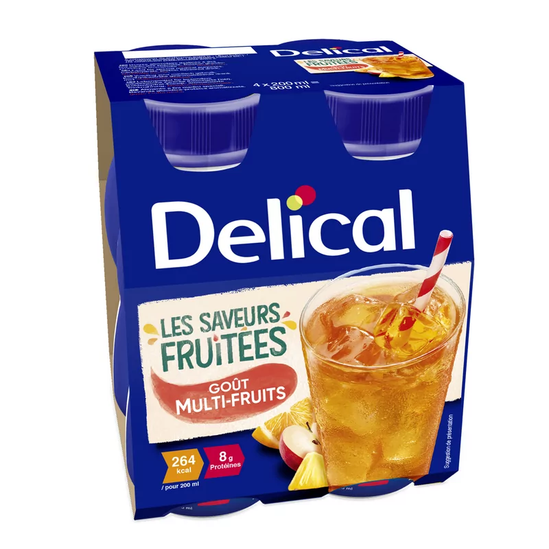 Delical Les Saveurs Fruitées Goût Multi-fruits 4X200ml