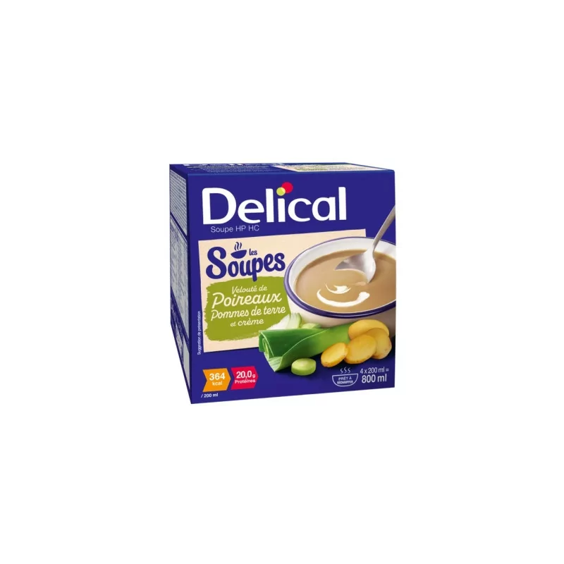 Delical Soupe HP HC Poireaux Pommes de Terre 4X200ml