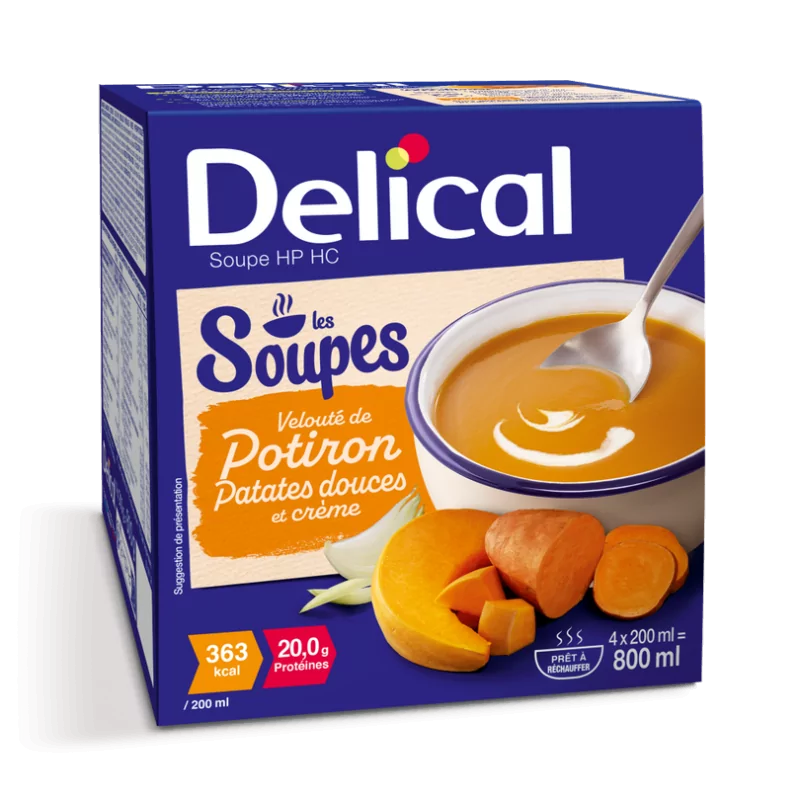 Delical Soupe HP HC Potiron Patates Douce et Crème 4X200ml