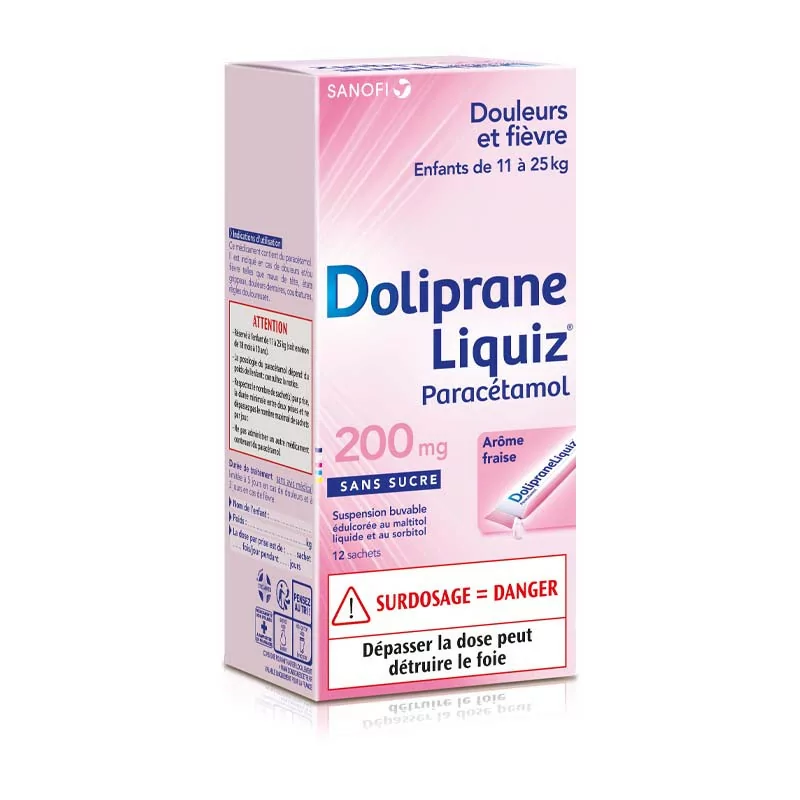 Doliprane Liquiz 200mg 12 sachets