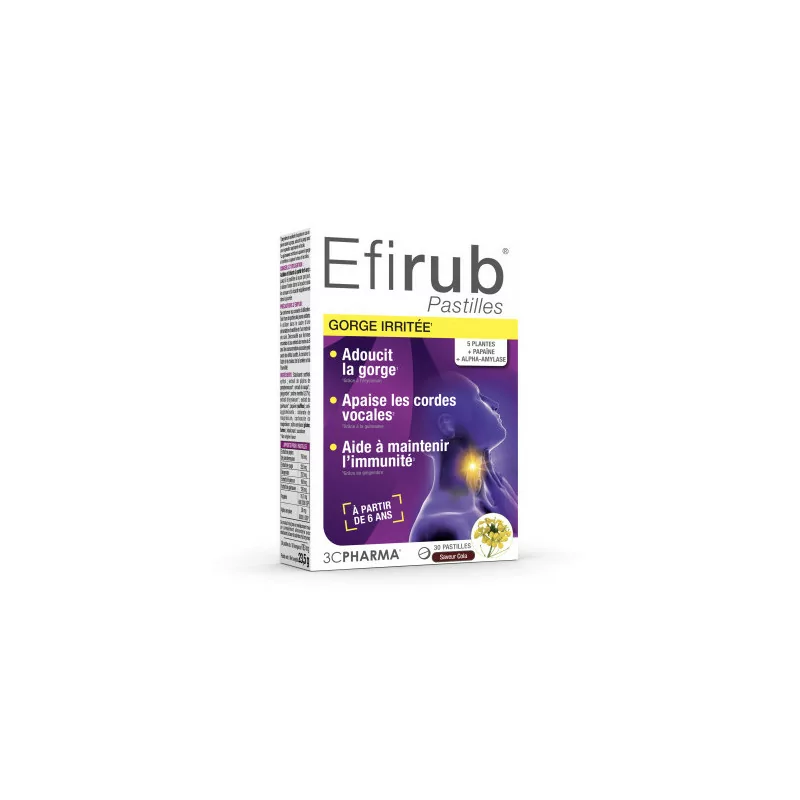 Efirub Gorge Irritée 30 pastilles