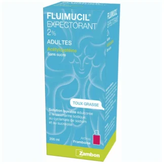 Fluimucil Expectorant 2% Adultes Sans Sucre Zambon 200ml