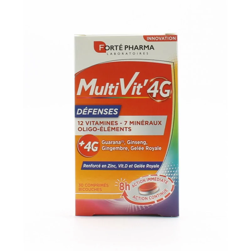Forté Pharma MultiVit' 4G Défenses 30 comprimés Bicouches