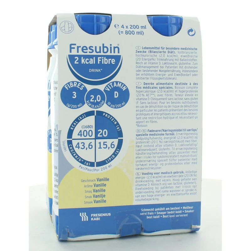 Fresubin 2Kcal Fibre Drink Arôme Vanille X4 200ml