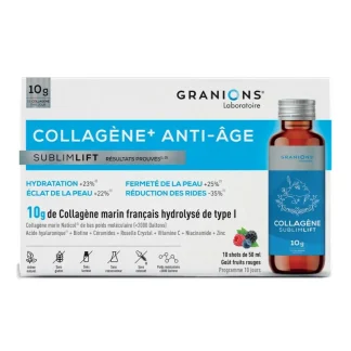 Granions Collagène+ Anti-âge Sublimlift Goût Fruits Rouges 10 shots de 50ml