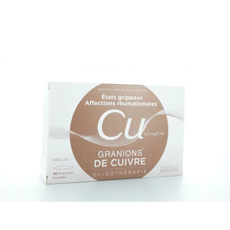 Granions de Cuivre 0,3 mg/2 ml 30 Ampoules