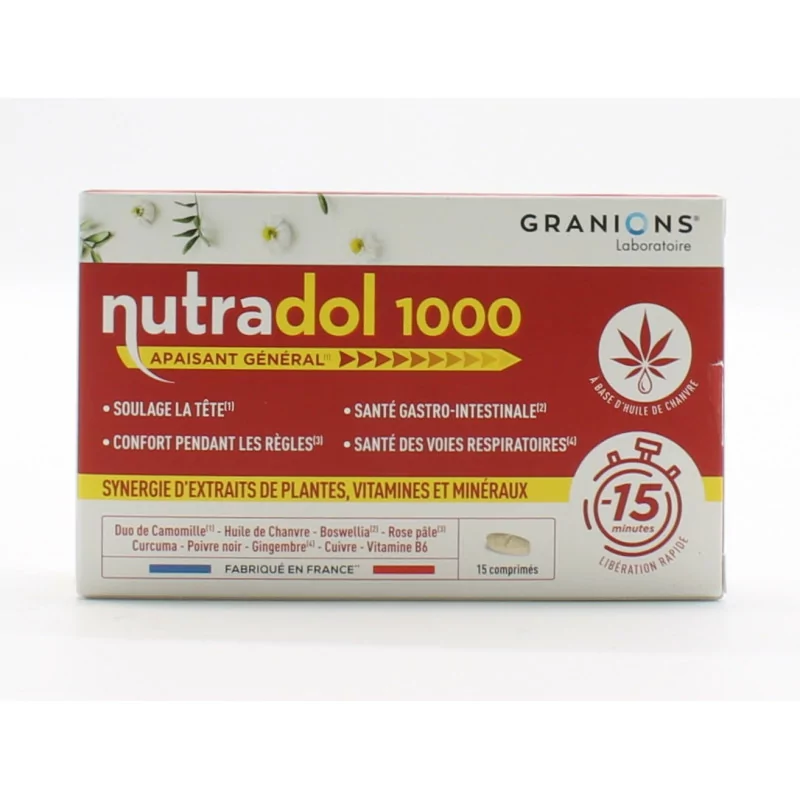 Granions Nutradol 1000 Apaisant Général 15 comprimés