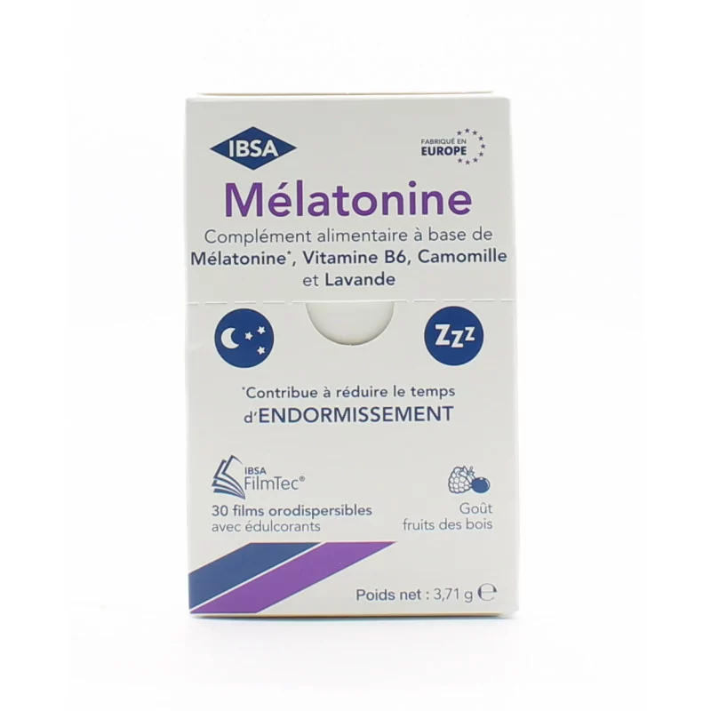 IBSA Mélatonine 30 films orodispersibles