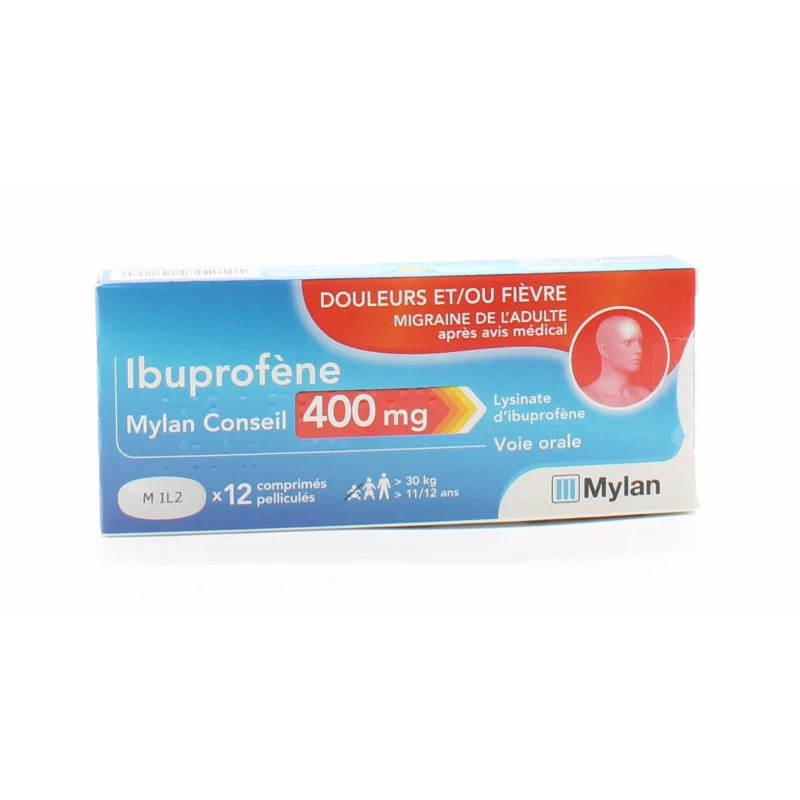 Ibuprofène Mylan Conseil 400mg 12 comprimés