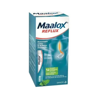 Maalox Reflux Menthe sans sucre 12 sachets