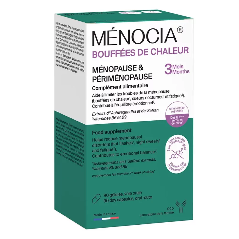 Ménocia Bouffées de chaleur 3 mois 90 gélules