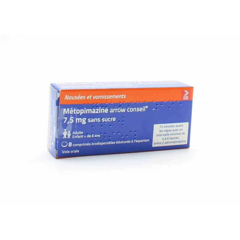 Métopimazine Arrow Conseil 7,5mg Sans Sucre 8 comprimés orodispersibles