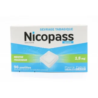 Nicopass 1,5mg Menthe Fraîcheur 96 pastilles