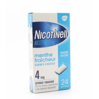 Nicotinell Menthe Fraîcheur 4mg sans sucre 24 gommes