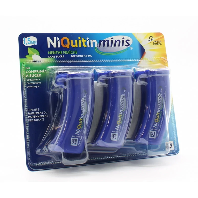 Niquitin Minis 1,5mg Menthe Fraîche sans sucre 60 comprimés