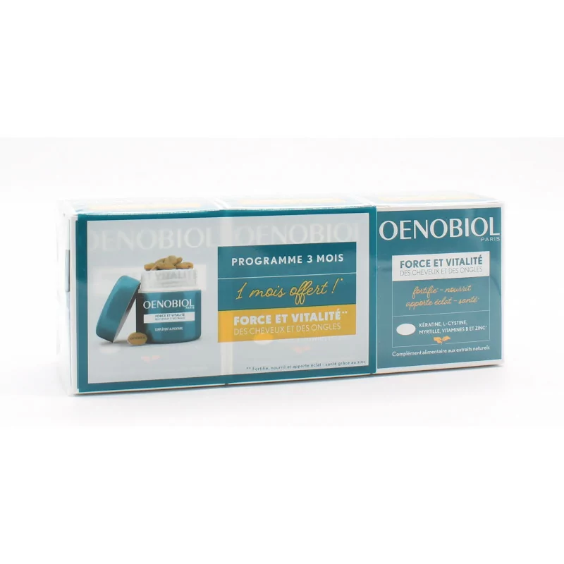 Oenobiol Force et Vitalité Cheveux Ongles 3X60 comprimés