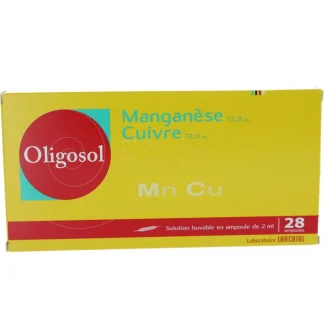 Oligosol Manganèse Cuivre boite 28 ampoules