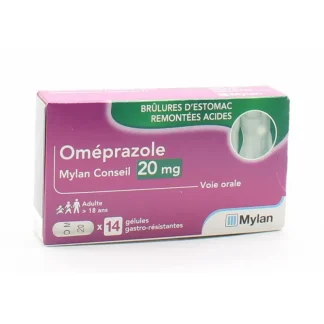 Oméprazole Mylan Conseil 20mg 14 gélules