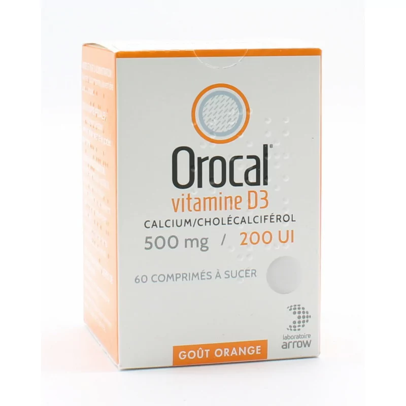 Orocal Vitamine D3 500mg / 200 UI 60 comprimés