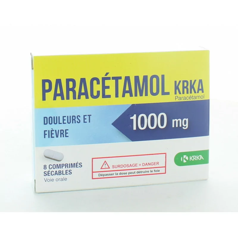 Paracétamol KRKA 1000mg 8 comprimés