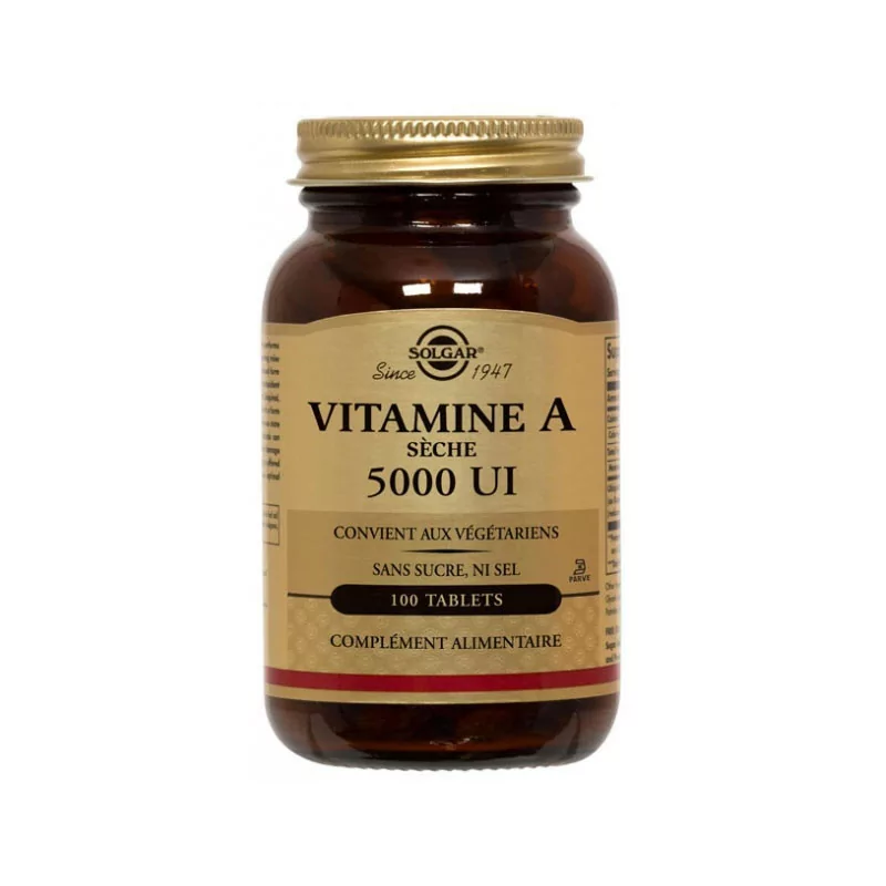 Solgar Vitamine A Sèche 5000UI 100 comprimés