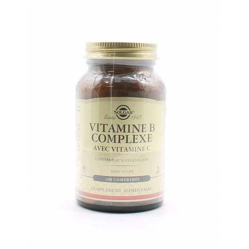 Solgar Vitamine B Complexe avec Vitamine C 100 comprimés
