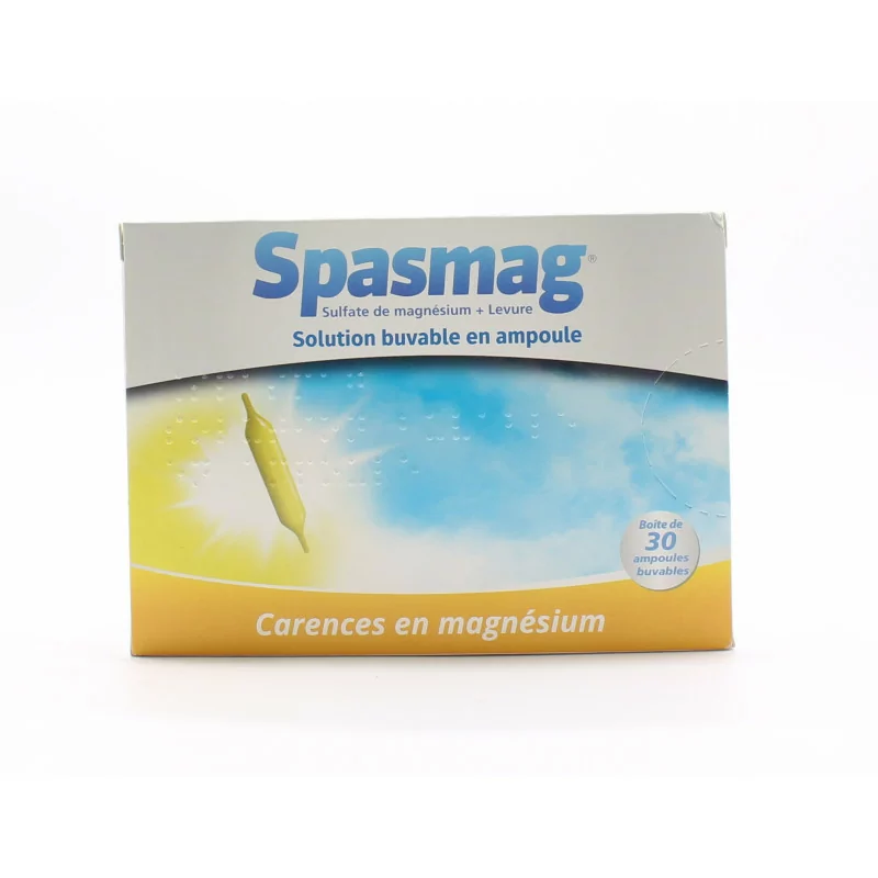Spasmag Sulfate de Magnésium + Levure 30 ampoules