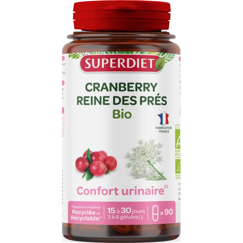 Superdiet Cranberry Reine des Prés Bio 90 gélules
