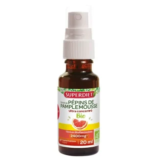 Superdiet Extrait de Pépins de Pamplemousse Bio Ultra Concentré 2400mg 20ml