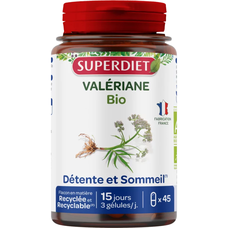 Superdiet Valériane Bio 45 gélules