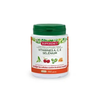Superdiet Vitamines A, C, E Sélénium 150 gélules